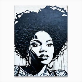 Graffiti Mural Of Beautiful Black Woman 124 Canvas Print