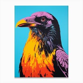 Andy Warhol Style Bird Raven 4 Canvas Print