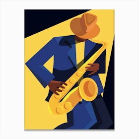 Jazz Musician Playing Saxophone Canvas Print