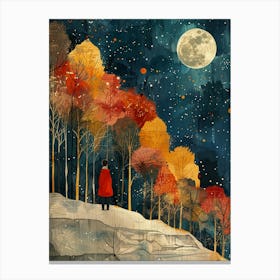 Moonlight In The Woods Canvas Print