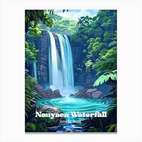 Nauyaca Waterfall Costa Rica Nature Park Travel Art Canvas Print