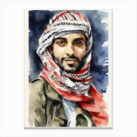 Watercolor Of A Man In A Scarf Canvas Print