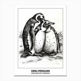 Penguin Snuggling With Their Mate Poster 3 Canvas Print