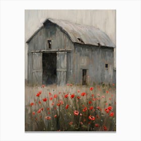 Poppies In The Barn 7 Canvas Print