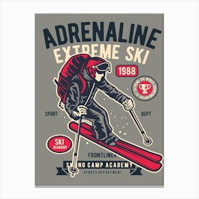 Adrenaline Extreme Ski 2 Canvas Print