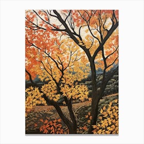 Black Ash 1 Vintage Autumn Tree Print  Canvas Print