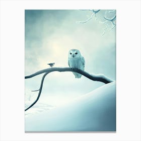 Snowy Owl. Generated with AI. Art Print 2 Canvas Print