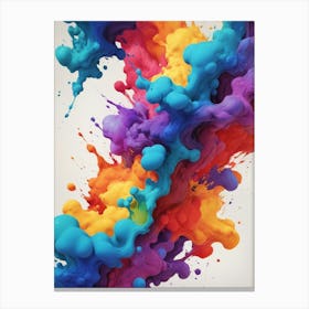 Abstract Colorful Paint Splash Canvas Print