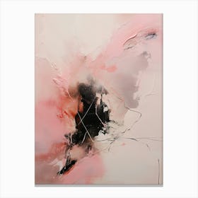 Pink And Brown Abstract Raw Painting 5 Canvas Print