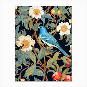 Bluebird On A Branch Canvas Print