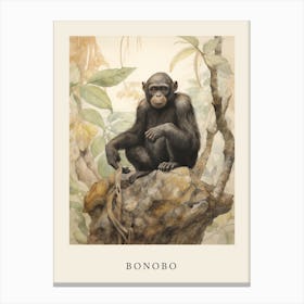 Beatrix Potter Inspired  Animal Watercolour Bonobo 4 Canvas Print