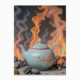 Teapot On Fire Canvas Print