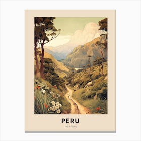 Inca Trail Peru 1 Vintage Hiking Travel Poster Canvas Print