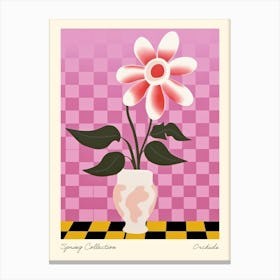 Spring Collection Orchids Flower Vase 3 Canvas Print