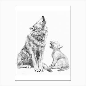 Wolf And Cub Canvas Print