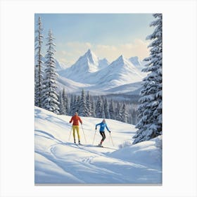 Nordic Ski Scene Art Print 0 Canvas Print