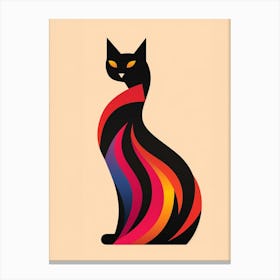 Cat Minimalist Abstract 4 Canvas Print