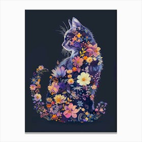 floral cat ii Canvas Print