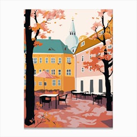 Turku, Finland, Flat Pastels Tones Illustration 1 Canvas Print