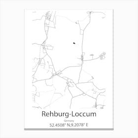 Rehburg Loccum,Germany Minimalist Map Canvas Print