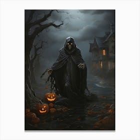 Halloween Haunted House Canvas Print