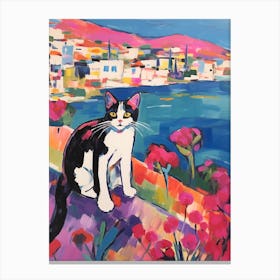 Painting Of A Cat In Kusadasi Turkey 4 Canvas Print