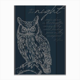 Night Owl Peace & Solace Canvas Print