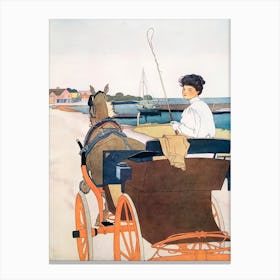 Woman In A Carriage Art Print, Edward Penfield 1 Canvas Print