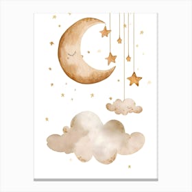 Moon And Stars Kids and Nursery Canvas Print