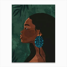 Portrait Of A Woman With Earrings Canvas Print