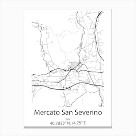 Mercato San Severino,Italy Minimalist Map Canvas Print