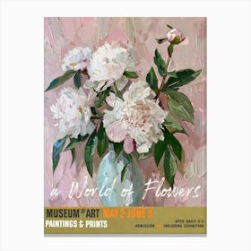 A World Of Flowers, Van Gogh Exhibition Peonies 3 Canvas Print