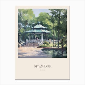 Ditan Park Beijing Vintage Cezanne Inspired Poster Canvas Print