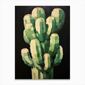 Modern Abstract Cactus Painting Cylindropuntia Kleiniae Cactus 3 Canvas Print