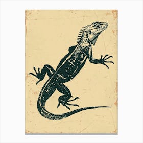 Jamaican Iguana Block Print 1 Canvas Print