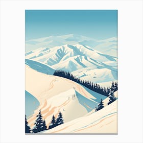 Niseko   Hokkaido, Japan, Ski Resort Illustration 2 Simple Style Canvas Print