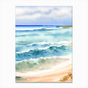 Eagle Beach, Aruba Watercolour Canvas Print