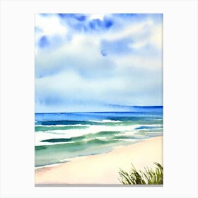 Point Lookout Beach 2, Australia Watercolour Canvas Print