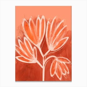 Peachy Flowers Canvas Print