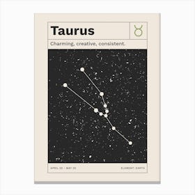 Taurus Zodiac Sign Constellation Canvas Print