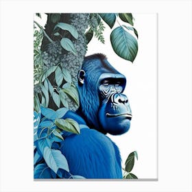 Gorilla In Tree Gorillas Decoupage 1 Canvas Print