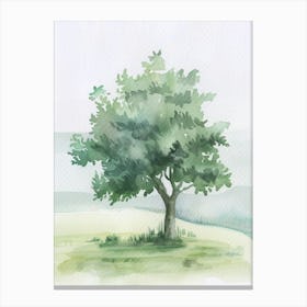 Olive Tree Atmospheric Watercolour Painting 2 Canvas Print