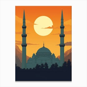 Blue Mosque Sultan Ahmed Mosque Pixel Art 4 Canvas Print