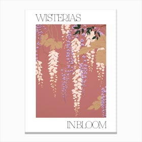 Wisterias In Bloom Flowers Bold Illustration 2 Canvas Print
