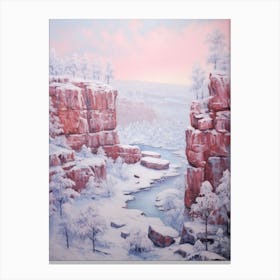 Dreamy Winter Painting Grand Canyon National Park United States Canvas Print