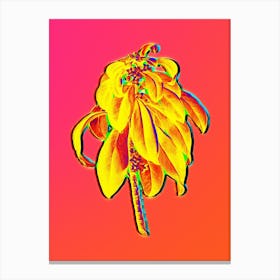 Neon Spurge Laurel Weeds Botanical in Hot Pink and Electric Blue n.0518 Canvas Print