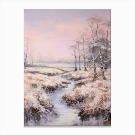 Dreamy Winter Painting Crins National Park France 2 Canvas Print
