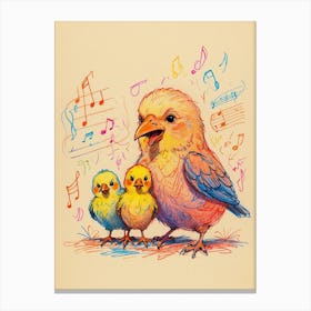 Bird And Chicks Canvas Print Canvas Print