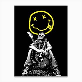 Smiley Face nirvana kurt cobain 1 Canvas Print