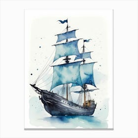 Sailing Ships Watercolor Painting (8) Canvas Print